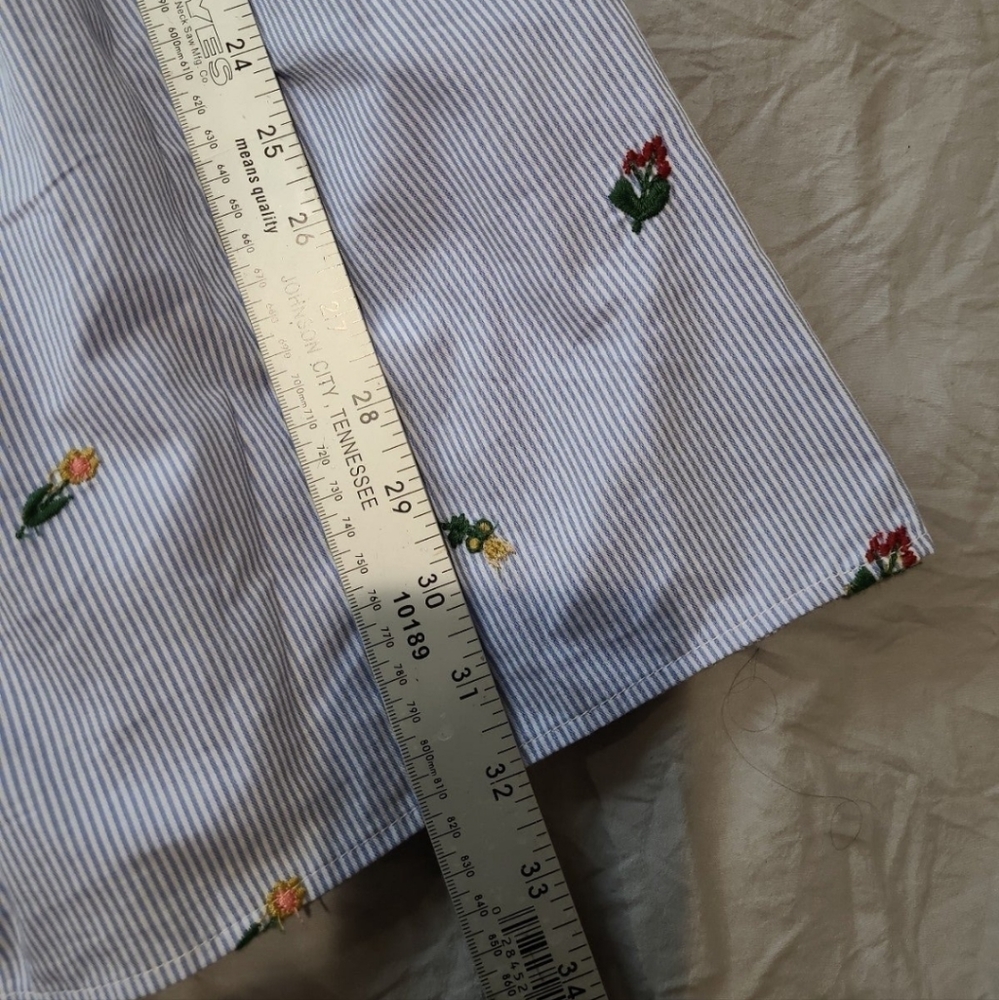 Zara Striped embroidered floral Mini Dress with lace front size Small - Picture 8 of 11